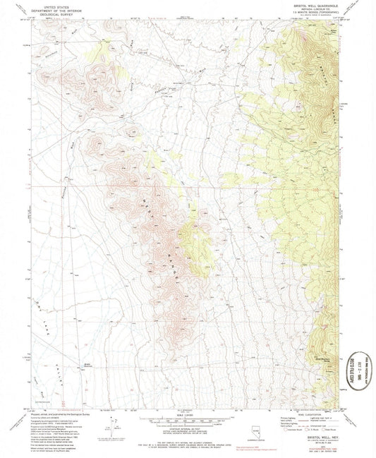 1971 Bristol Well, NV - Nevada - USGS Topographic Map