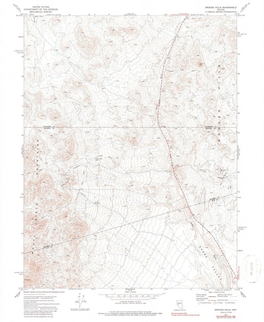 1972 Broken Hills, NV - Nevada - USGS Topographic Map