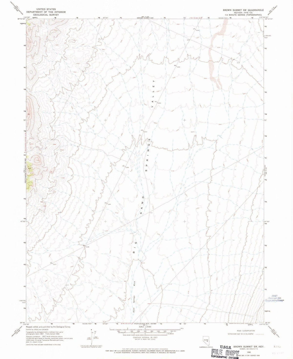 1968 Brown Summit, NV - Nevada - USGS Topographic Map v2