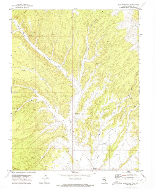 1972 Buck Wash Well, NV - Nevada - USGS Topographic Map