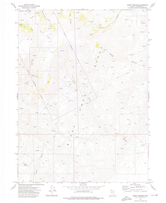 1972 Burnt Springs, NV - Nevada - USGS Topographic Map
