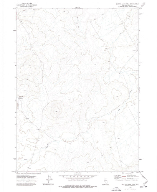 1973 Button Lake Well, NV - Nevada - USGS Topographic Map
