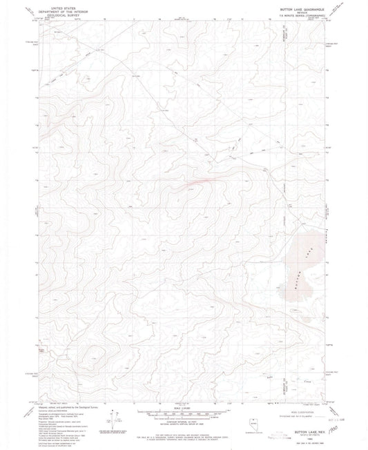 1980 Button Lake, NV - Nevada - USGS Topographic Map