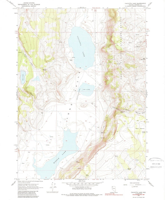 1966 Calcutta Lake, NV - Nevada - USGS Topographic Map