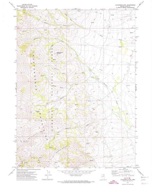 1971 California MTN, NV - Nevada - USGS Topographic Map