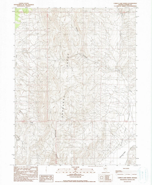 1990 Carico Lake North, NV - Nevada - USGS Topographic Map