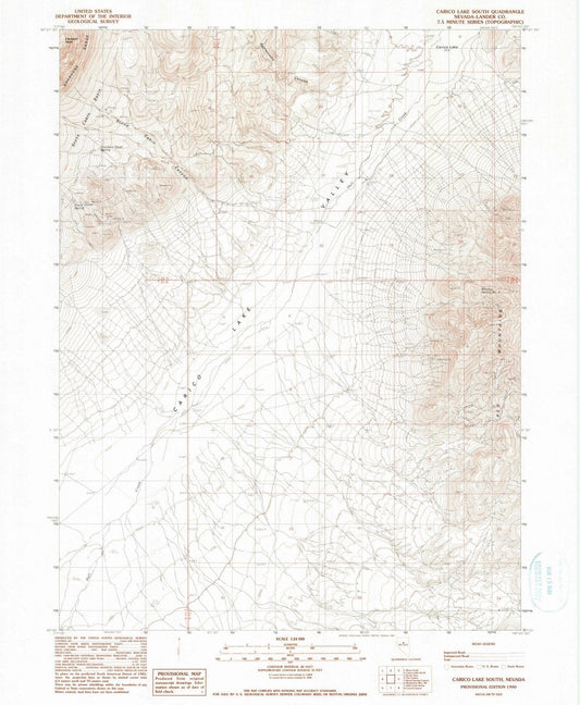 1990 Carico Lake South, NV - Nevada - USGS Topographic Map