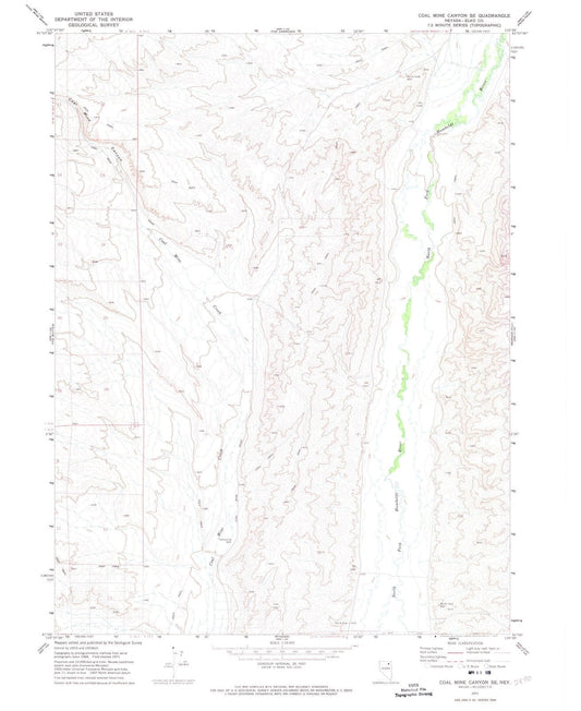 1971 Coal Mine Canyon, NV - Nevada - USGS Topographic Map