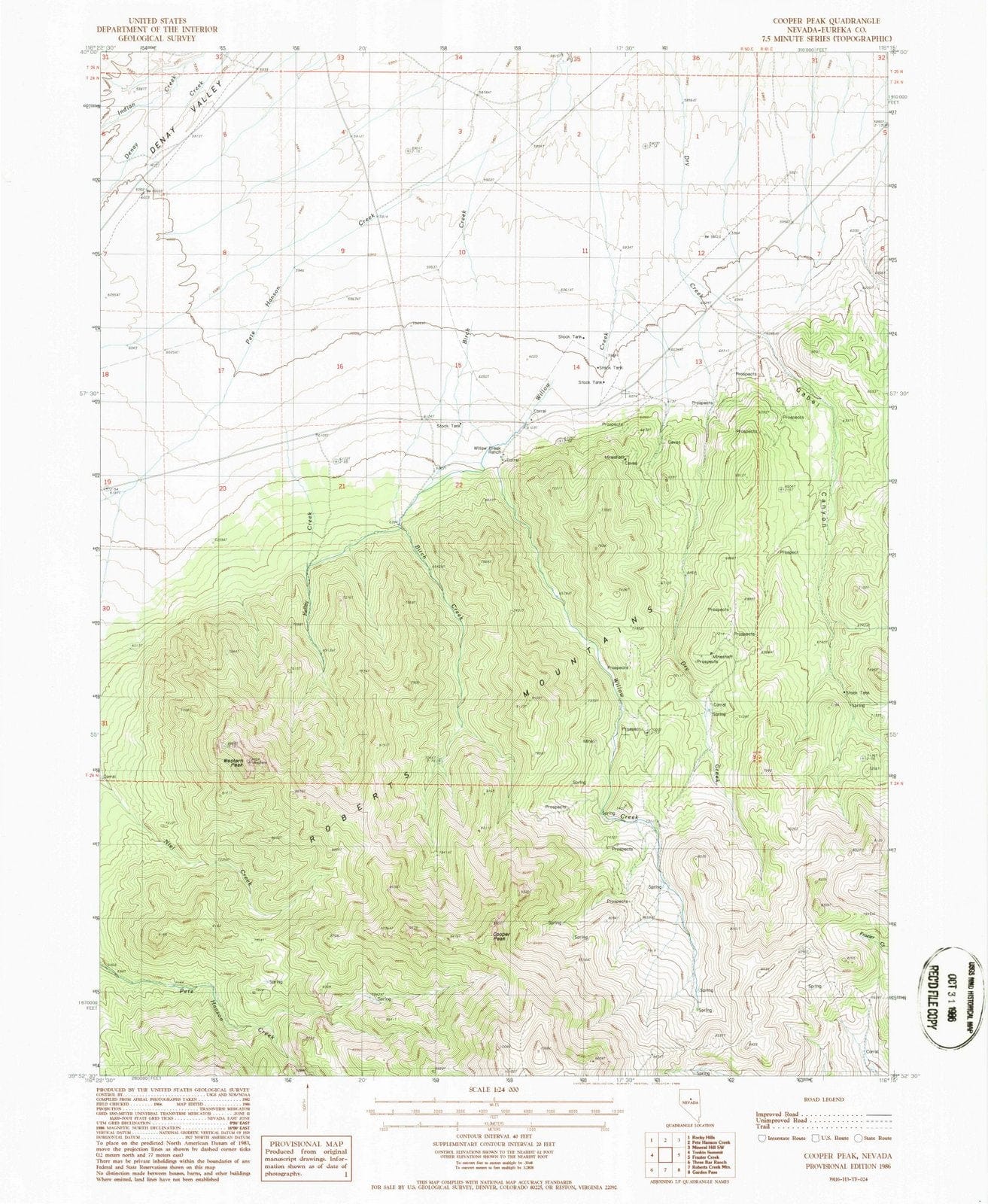 1986 Cooper Peak, NV - Nevada - USGS Topographic Map