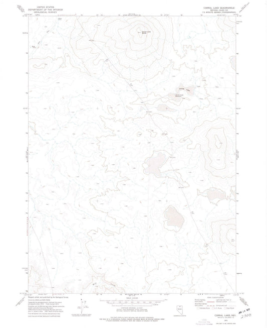 1973 Corral Lake, NV - Nevada - USGS Topographic Map