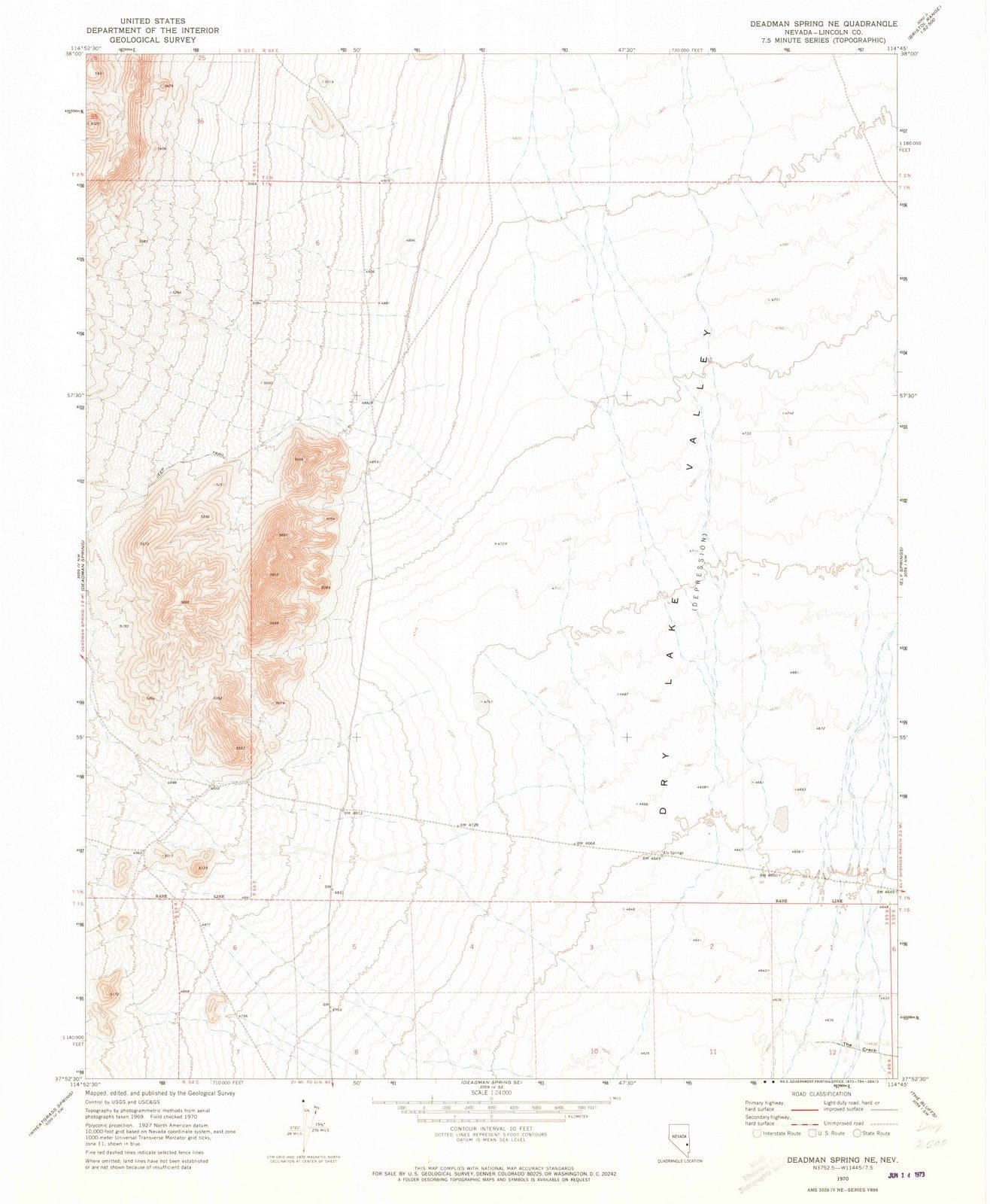 1970 Deadman Spring, NV - Nevada - USGS Topographic Map