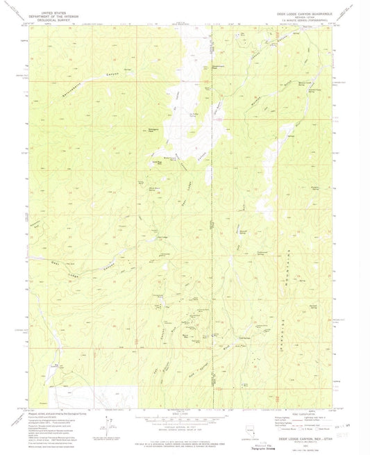 1972 Deer Lodge Canyon, NV - Nevada - USGS Topographic Map