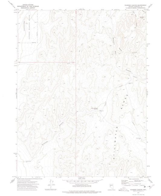 1972 Diamond Canyon, NV - Nevada - USGS Topographic Map