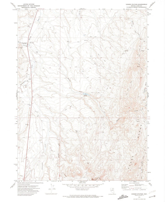 1971 Dinner Station, NV - Nevada - USGS Topographic Map