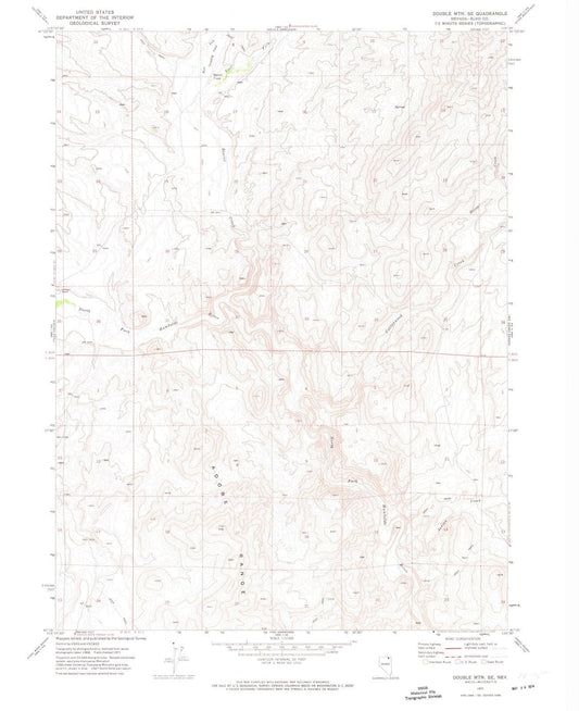 1971 Double MTN, NV - Nevada - USGS Topographic Map