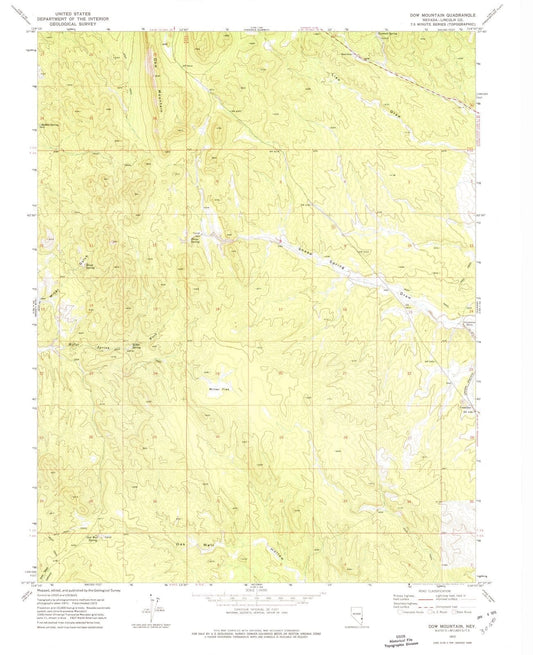 1972 Dow Mountain, NV - Nevada - USGS Topographic Map