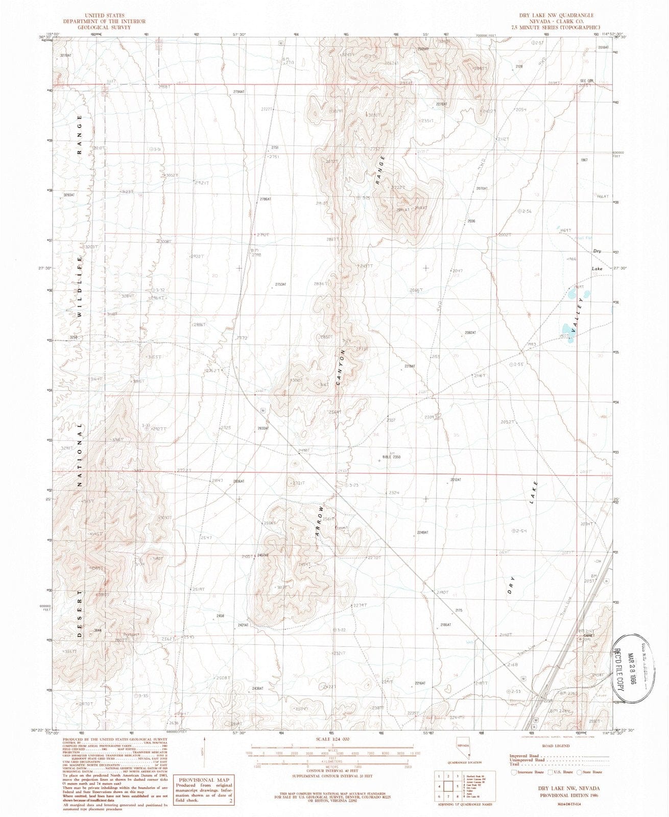 1986 Dry Lake, NV - Nevada - USGS Topographic Map