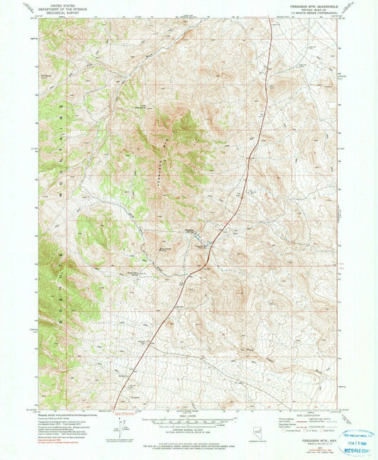 1972 Ferguson MTN, NV - Nevada - USGS Topographic Map