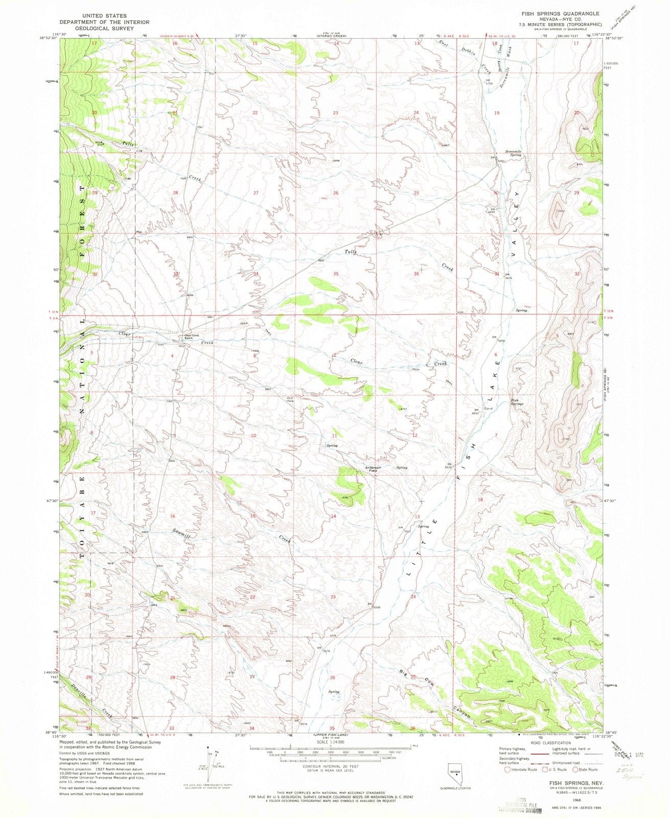 1968 Fish Springs, NV - Nevada - USGS Topographic Map v3