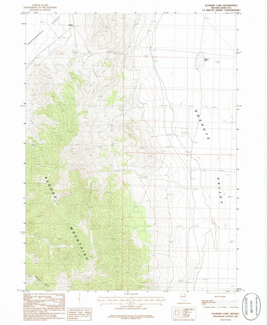 1986 Flowery Lake, NV - Nevada - USGS Topographic Map