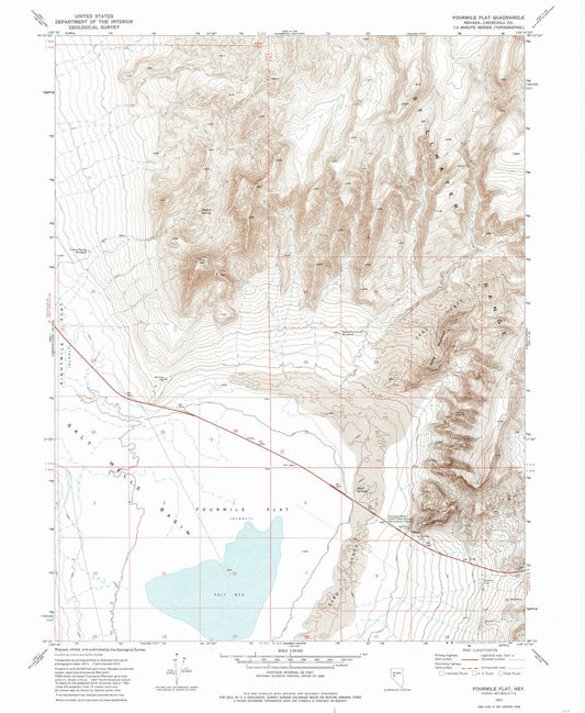 1972 Fourmile Flat, NV - Nevada - USGS Topographic Map