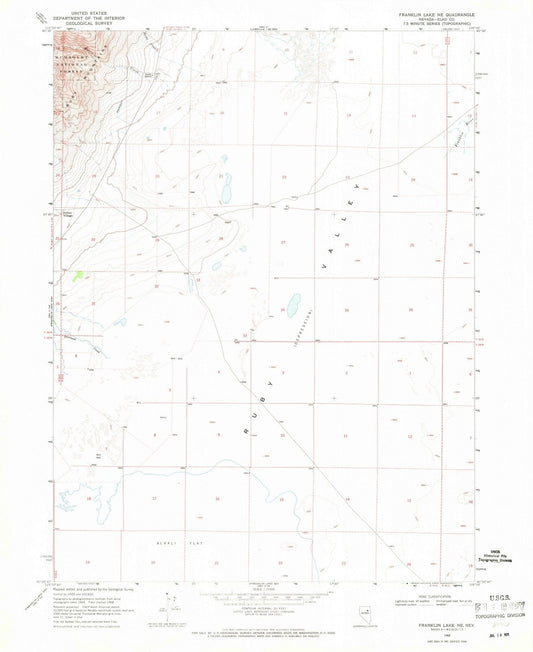 1968 Franklin Lake, NV - Nevada - USGS Topographic Map