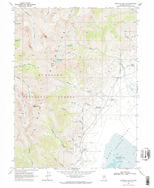 1969 Franklin Lake, NV - Nevada - USGS Topographic Map