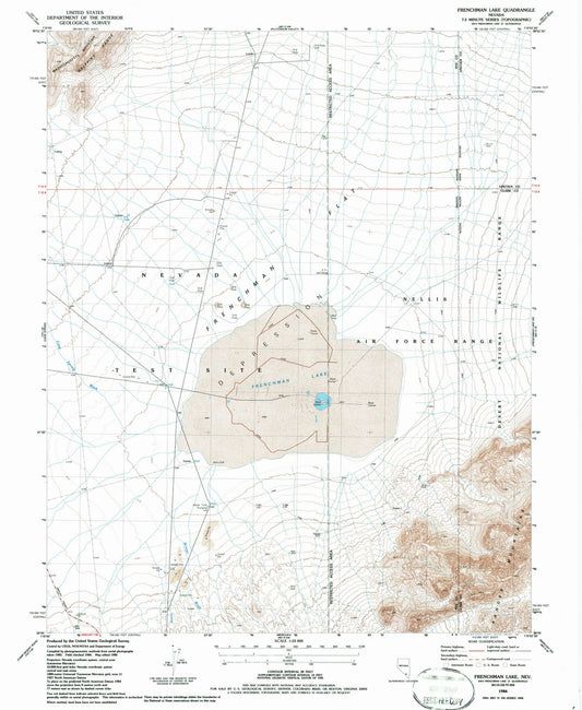 1986 Frenchman Lake, NV - Nevada - USGS Topographic Map