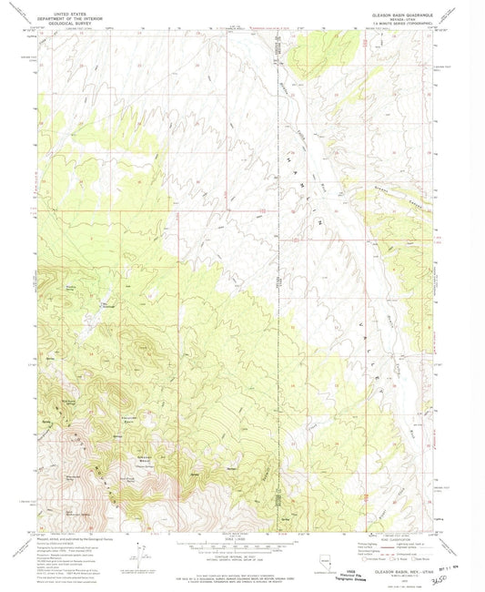 1972 Gleason Basin, NV - Nevada - USGS Topographic Map
