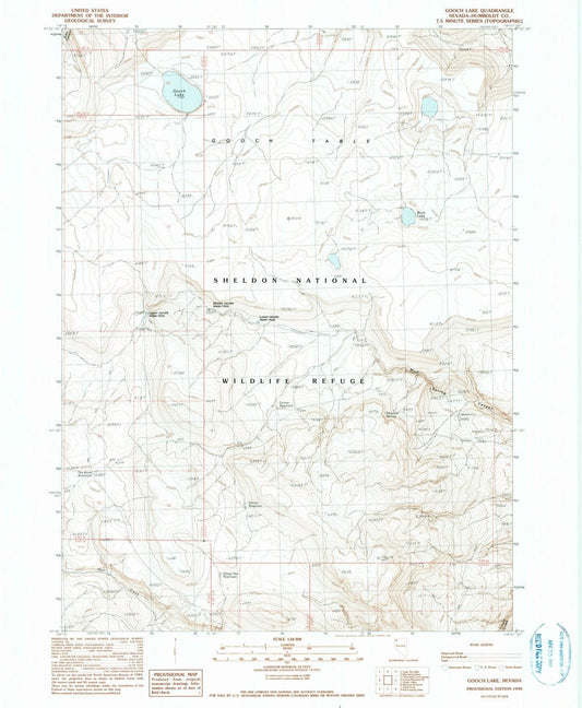 1990 Gooch Lake, NV - Nevada - USGS Topographic Map