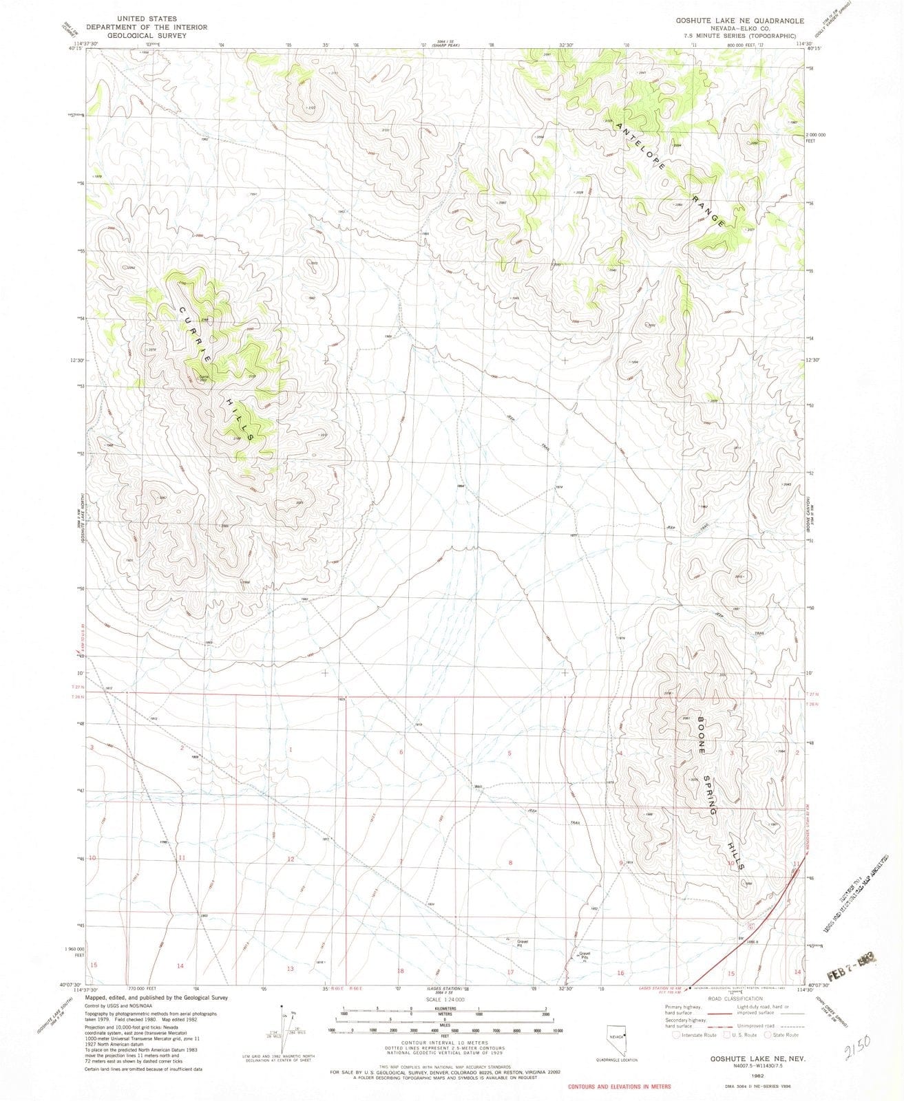1982 Goshute Lake, NV - Nevada - USGS Topographic Map