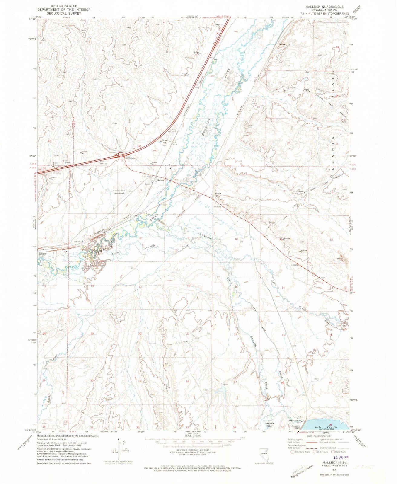 1971 Halleck, NV - Nevada - USGS Topographic Map v2