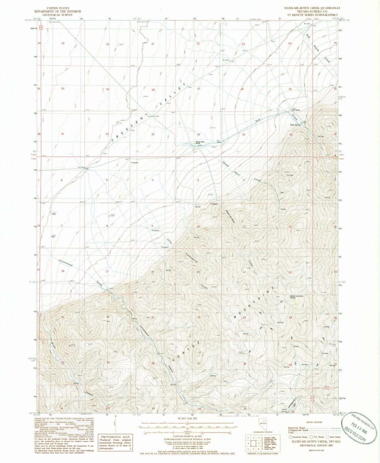 1985 Hand, NV - Maine - USGS Topographic Map
