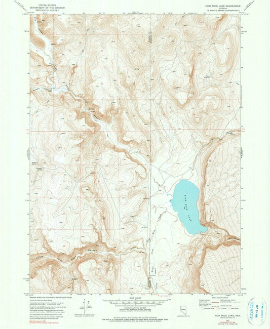 1972 High Rock Lake, NV - Nevada - USGS Topographic Map