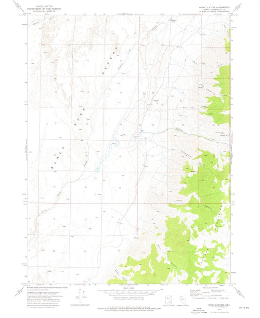 1972 Hobo Canyon, NV - Nevada - USGS Topographic Map