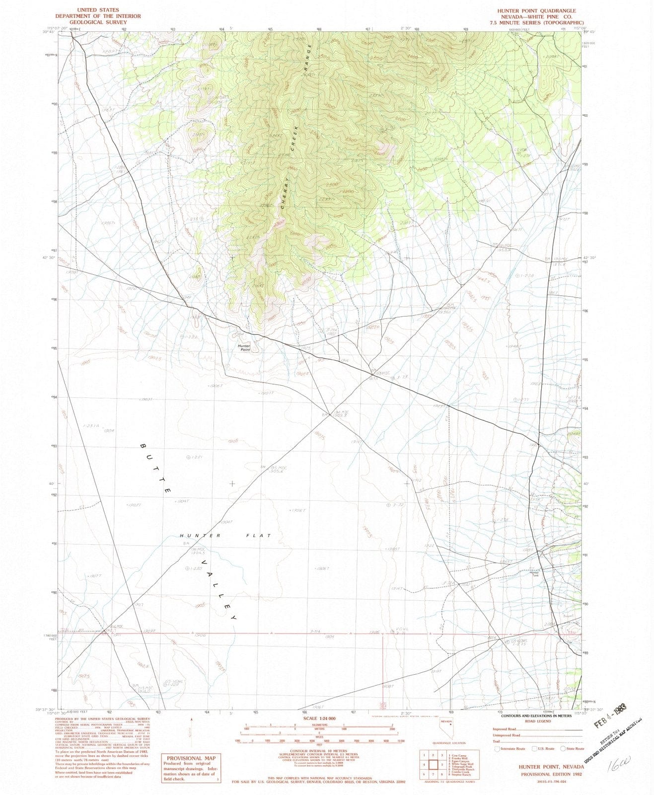 1962 Hunter Point, NV - Nevada - USGS Topographic Map