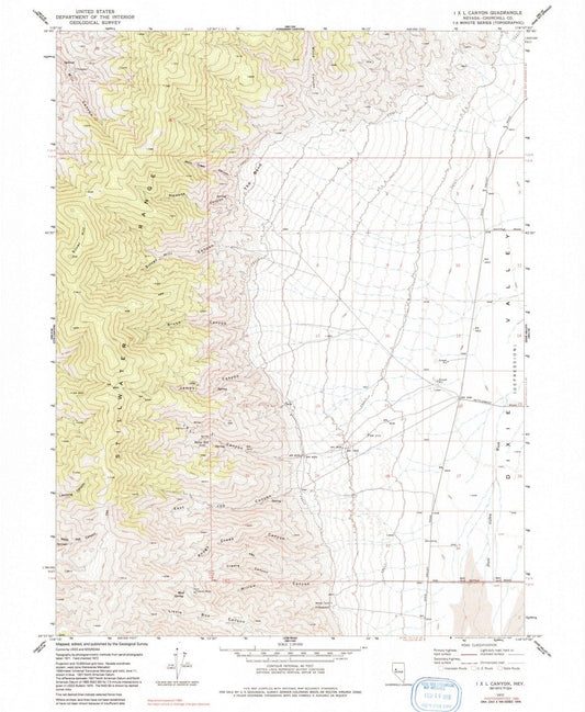 1972 I X L Canyon, NV - Nevada - USGS Topographic Map