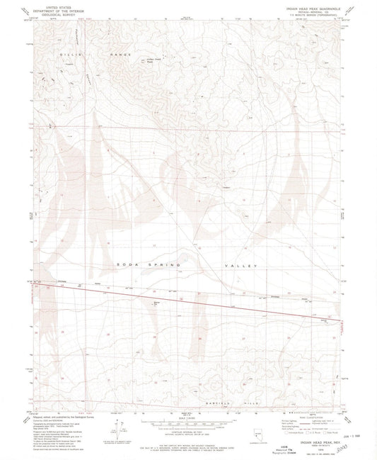 1979 Indian Head Peak, NV - Nevada - USGS Topographic Map