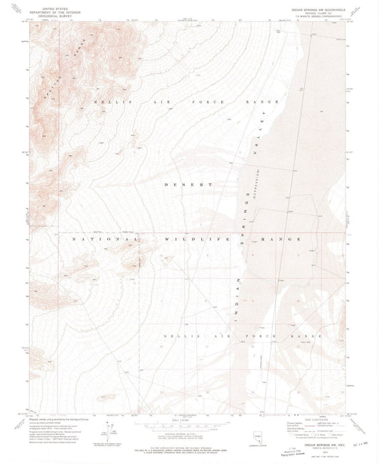 1973 Indian Springs, NV - Nevada - USGS Topographic Map