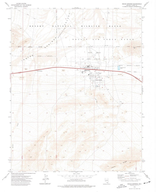 1973 Indian Springs, NV - Nevada - USGS Topographic Map v3