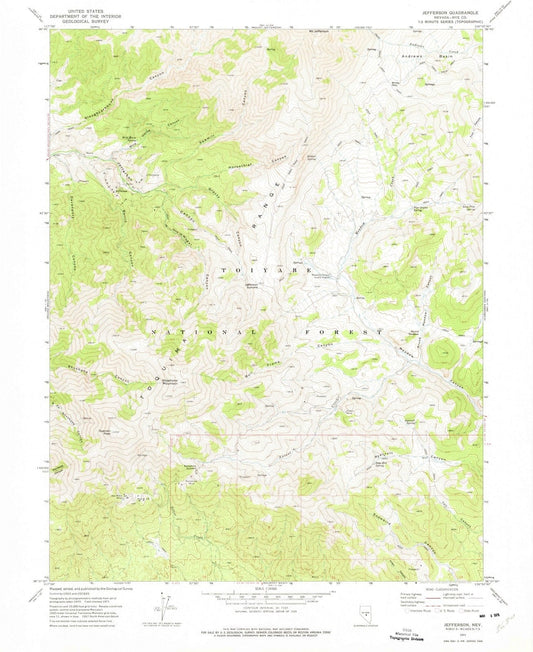 1971 Jefferson, NV - Nevada - USGS Topographic Map