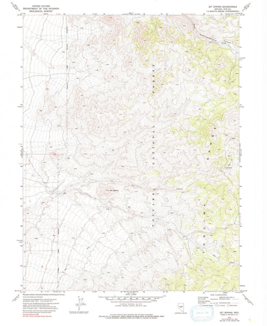 1971 Jet Spring, NV - Nevada - USGS Topographic Map