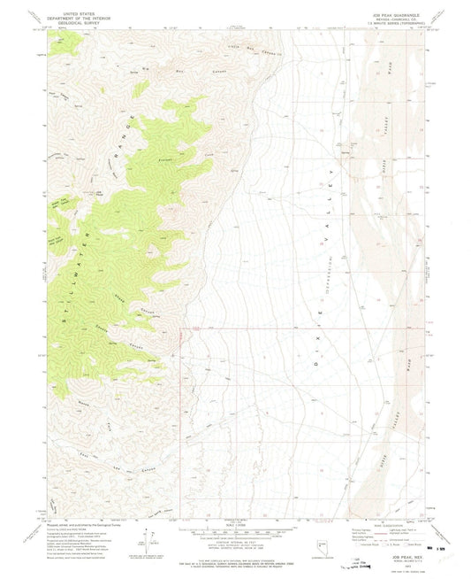 1972 Job Peak, NV - Nevada - USGS Topographic Map