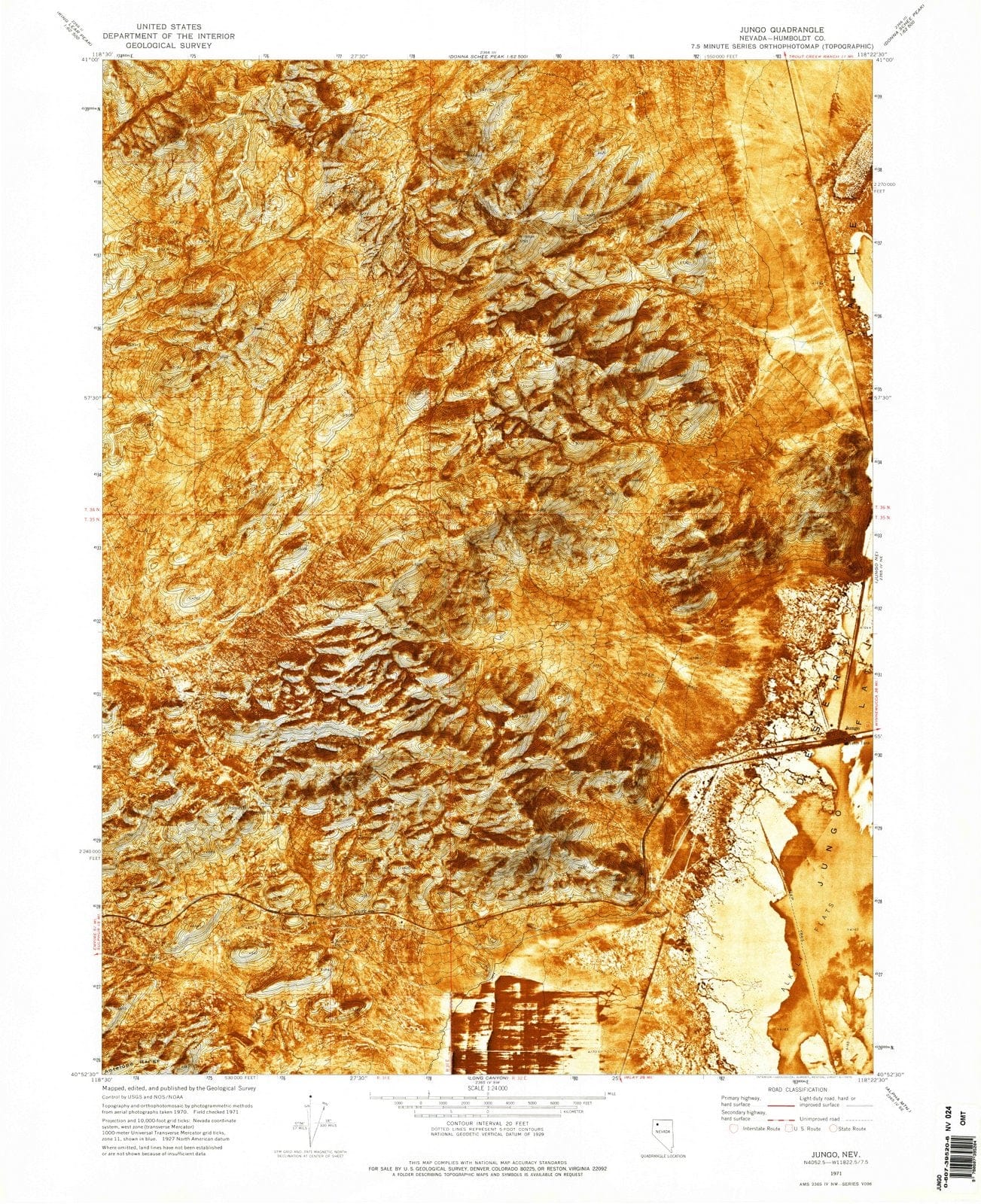 1971 Jungo, NV - Nevada - USGS Topographic Map v2