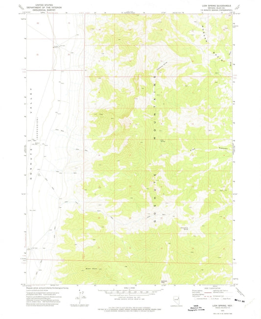 1972 Lion Spring, NV - Nevada - USGS Topographic Map