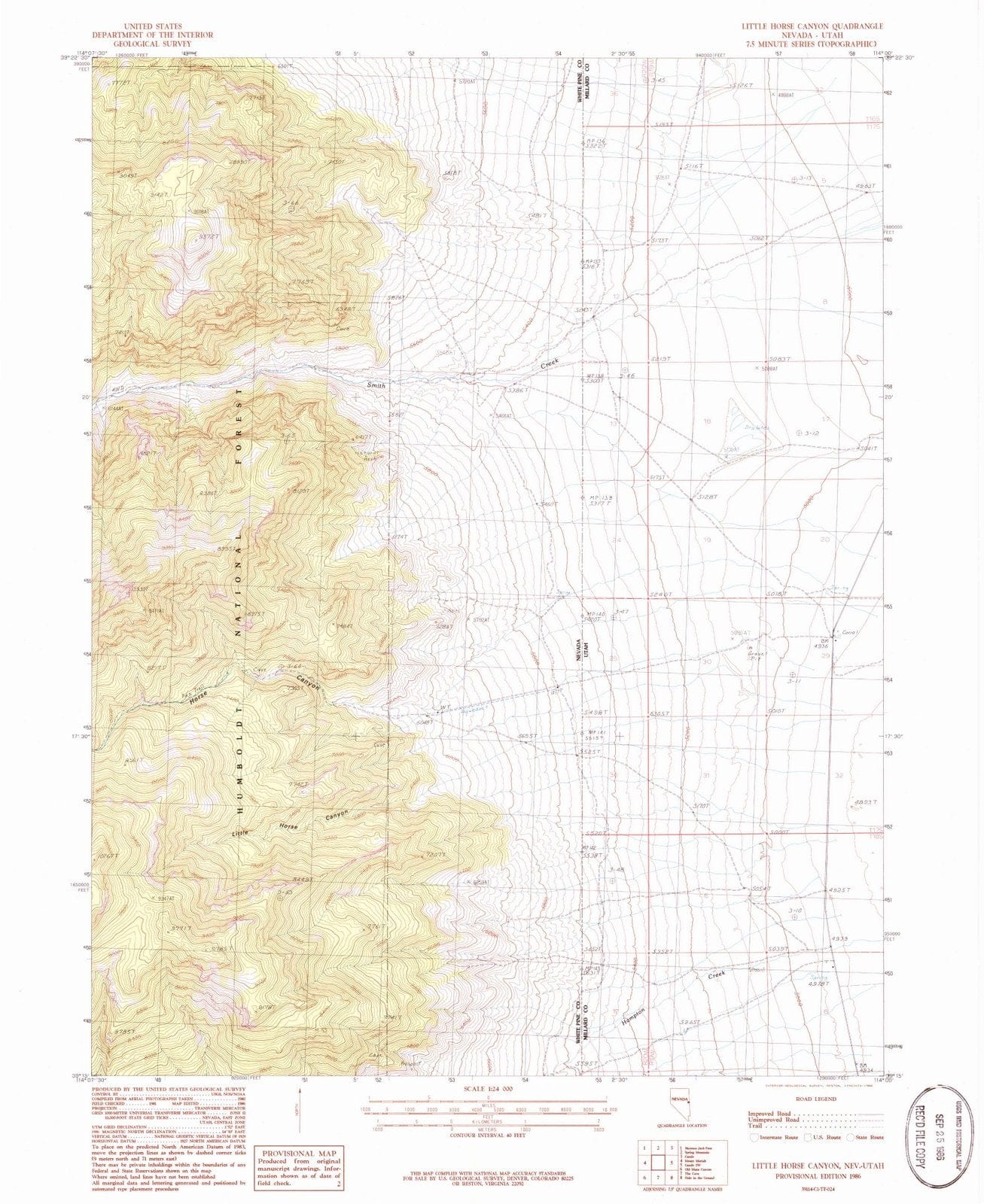 1986 Little Horse Canyon, NV - Nevada - USGS Topographic Map