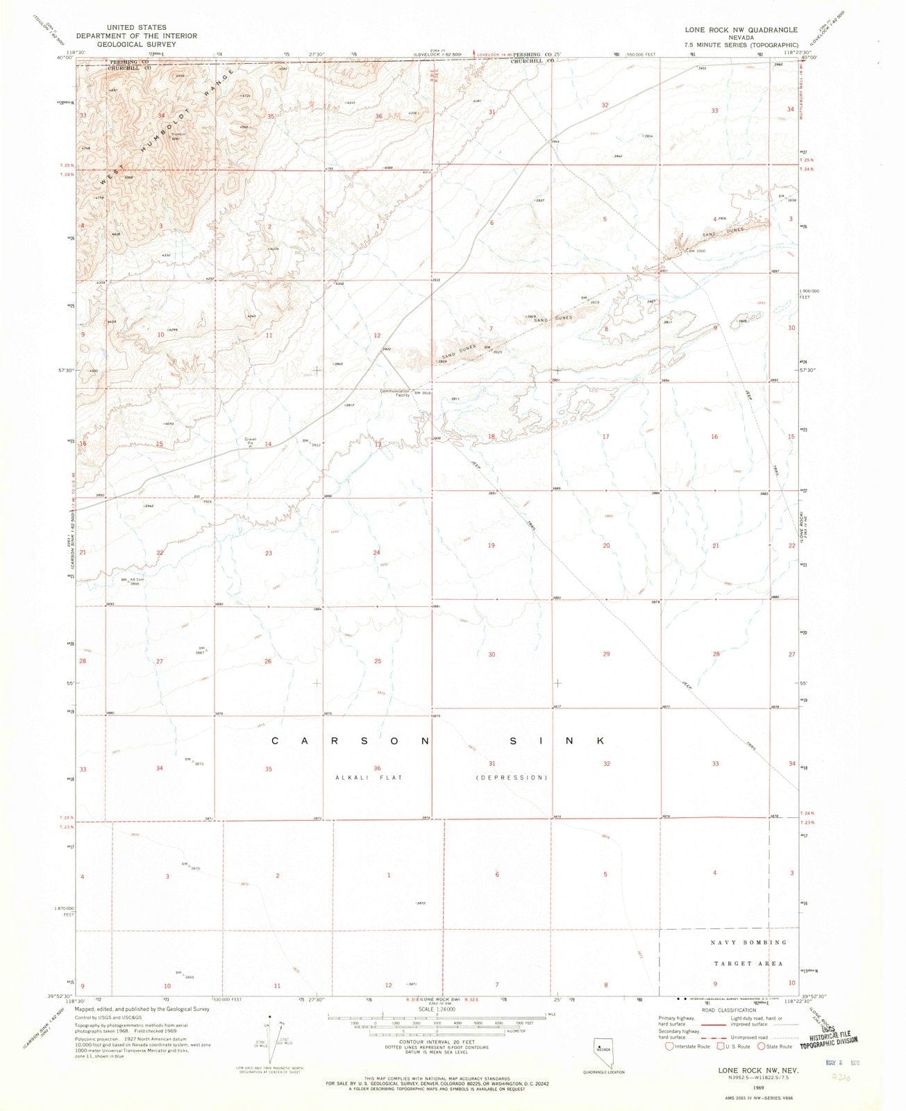 1969 Lone Rock, NV - Nevada - USGS Topographic Map