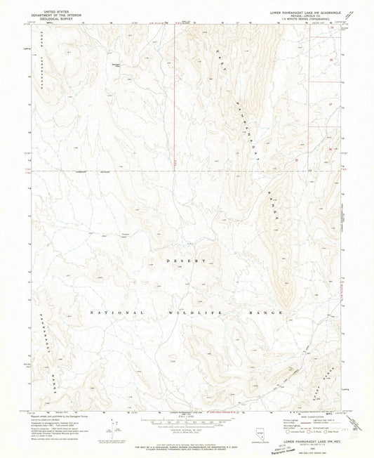 1969 Lower Pahranagat Lake, NV - Nevada - USGS Topographic Map