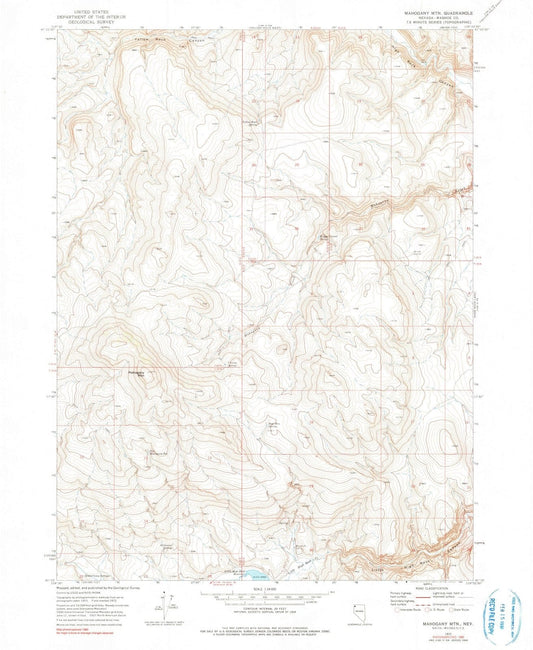 1972 Mahogany MTN, NV - Nevada - USGS Topographic Map