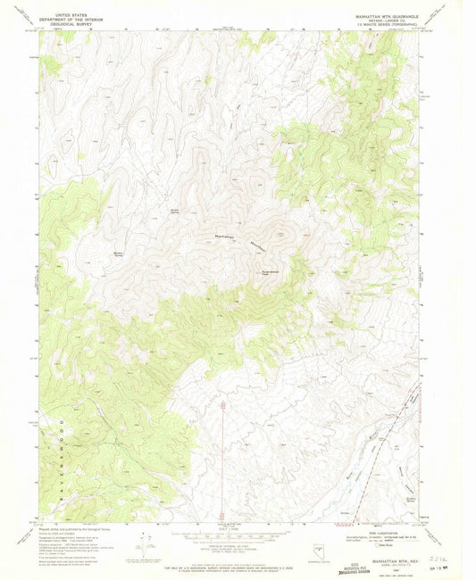 1969 Manhattan MTN, NV - Nevada - USGS Topographic Map v3